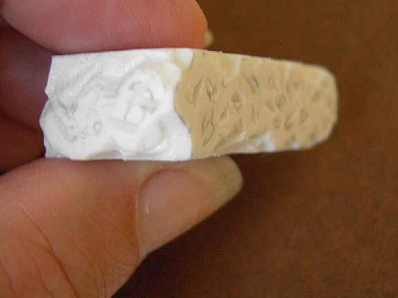 carved eraser of seafoam