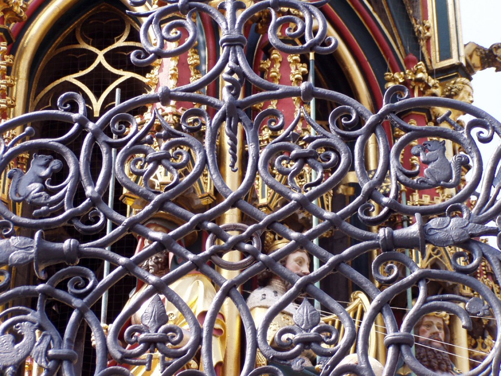 another section of ironwork with a second iron ring
