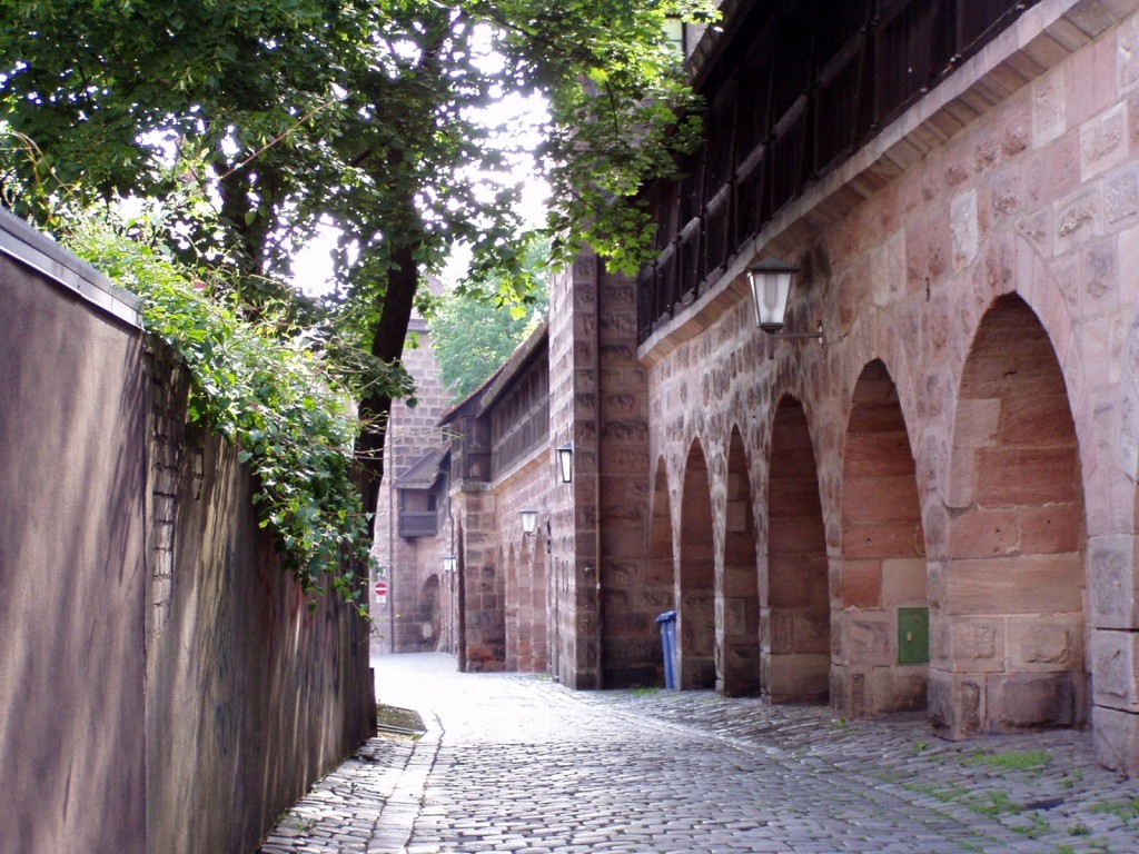cobblestone street in Nürnberg